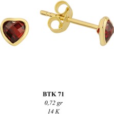 Bolek Jewellery 14 Ayar Garnet Kalp Taş 0.72GR