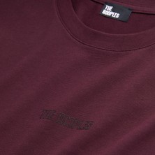 The Kooples Erkek Bisiklet Yaka Kısa Kollu Baskılı Bordo T-Shırt