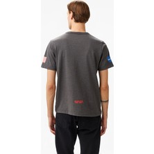 Alpha Industries Nasa Worm Logo Unisex Gri T-Shirt