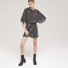 The Kooples Kadın Desenli Siyah Elbise
