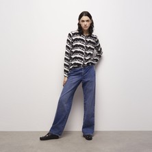 The Kooples Kadın Panter Baskılı Siyah Bluz