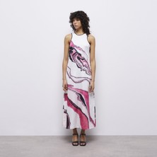 The Kooples Kadın Baskılı Pembe Uzun Elbise