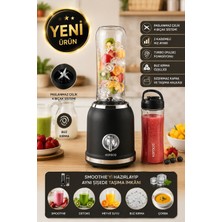 Karaca Retro Personal Kişisel Smoothie Blender Siyah, Buz Kırma