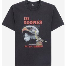The Kooples Erkek Baskılı Kısa Kollu Bisiklet Yaka Siyah T-Shırt