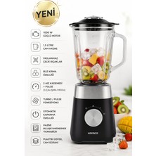 Karaca Smotie Blender 1000 W Güç, 1,5 L Cam Hazne Buzlu Içecekler Ya Da Soğuk Karışımlar Paslanmaz Çelik Bıçaklar ve 2 Kademeli Hız