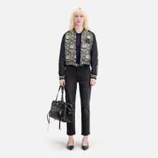 The Kooples Kadın Siyah Metalik Desenli Ceket