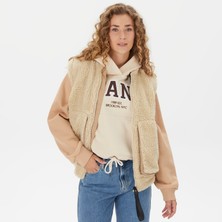 Rains Kofu Fleece Bomber Kadın Bej Yelek