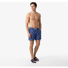 Nautica Erkek Lacivert Regular Fit Desenli Deniz Şortu
