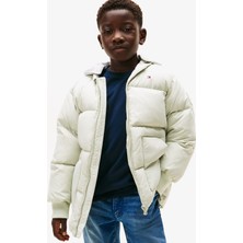 Tommy Hilfiger Flag Down Çocuk Puffer Krem Mont