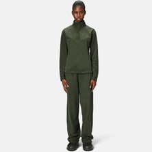 Rains Addis Fleece Curve Half Zip Unisex Yeşil Polar Sweatshirt