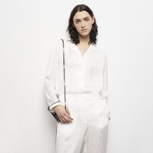 The Kooples Kadın Desenli Beyaz Saten Gömlek