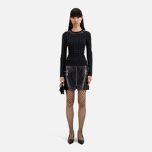 The Kooples Kadın Zımba Detaylı Bisiklet Yaka Siyah Kazak