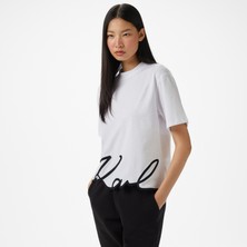 Karl Lagerfeld Kadın Beyaz T-Shirt
