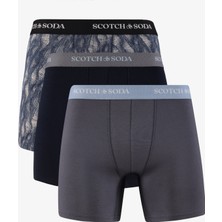 Scotch & Soda Scotch&soda 3'lü Erkek Mavi Boxer