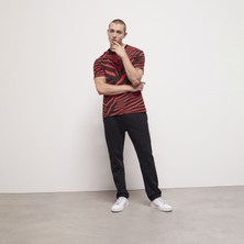 The Kooples Erkek Zebra Desenli Kırmızı T-Shırt