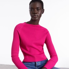 The Kooples Kadın Bisiklet Yaka Çizgili Pembe Kazak