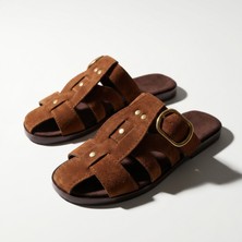 Topuktrend Kadın Süet Terlik Gold Tokalı Terlik, Yumuşak Tabanlı Şık Günlük Rahat Yazlık Casual Sandal Terlik Siyah, Kahverengi, Taba, Siyah