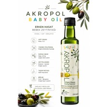 Akropol Yüksek Polifenollü Doğal Bebek Zeytinyağı 250 ml - Özel Erken Hasat Soğuk Sıkım - Yumuşak İçim