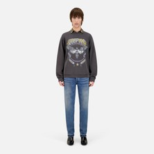 The Kooples Erkek Baskılı Bisiklet Yaka Siyah Sweatshırt