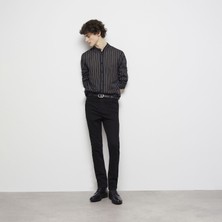 The Kooples Erkek Çizgili Siyah Gömlek
