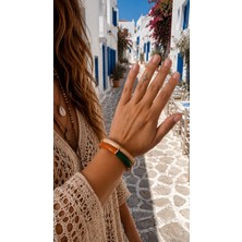 Gmn Collection Yeni Sezon Yeni Seri Summer Fashion 3'lü Gold Detaylı Ince Esnek Lastikli Kemik Bilezik