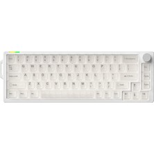 Furycube V68 Hotswap Rgb Kablolu %65 Win/macos Uyumlu Mekanik Oyuncu Klavye - Yarı Transparan Süt Beyazı