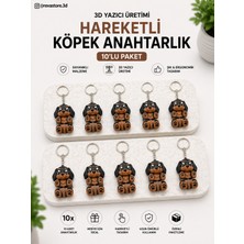 Reva Store Revastore.3d Hareketli Köpek Figürlü 3D Baskı Anahtarlık 10'lu Paket – Esnek Dekoratif Anahtarlık, Hediyelik Anahtarlık (Kahverengi)