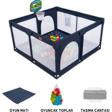 Tommybaby Güvenli Bebek ve Çocuk Oyun Alanı Oyun Parkı 125X125 Oyun Matı Topları Yatak
