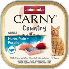 Animonda Carny Country Tavuklu, Hindili ve Alabalıklı Yetişkin Kedi Konservesi 100 gr