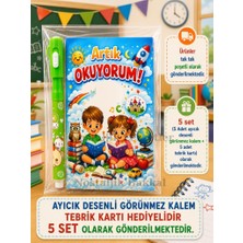 Nostaljik Lezzetler 5 Set Yeni Okumayı Öğrenen Öğrencilere Hediye Artık Okuyorum Yazılı 1. Sınıf Hatırası Ayıcık Desenli Görünmez Kalem Tebrik Kartı Hediyeli