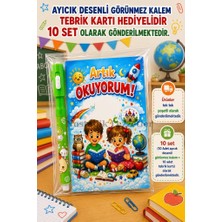 Nostaljik Lezzetler Yeni Okumayı Öğrenen Öğrencilere Hediye 10 Set Artık Okuyorum Yazılı 1. Sınıf Hatırası Ayıcık Desenli Görünmez Kalem Tebrik Kartı Hediyeli