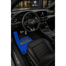 Alfa Romeo Siyah 8d Deri Tam Kaplama Havuzlu Oto Paspas + Mavi Eva Çift Koruma Seti