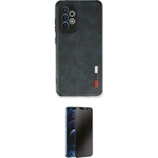 Marsilyan™- Galaxy A73 5g Kılıf Doruk Asil Koleksiyonu - Siyah 3D Antistatik Hayalet Cam Ekran Koruyucu