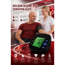 Neffo Türkçe Konuşan Koldan Ölçer Dijital Tansiyon Aleti | Sesli Konuşma | 90 Hafızalı | Who Göstergeli | Büyük LCD Ekran