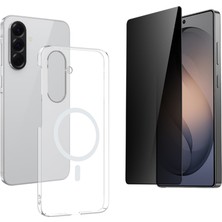 Tekno Grup Galaxy A36 Kılıf Mika Kamera Korumalı M-Safe Şarj Özellikli Şeffaf Sert Pc London Kapak + Hayalet Ekran Koruyucu