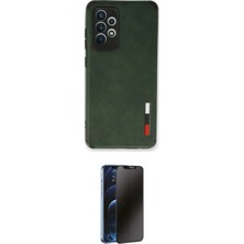 Marsilyan™- Galaxy A73 5g Kılıf Doruk Asil Koleksiyonu - Siyah 3D Antistatik Hayalet Cam Ekran Koruyucu