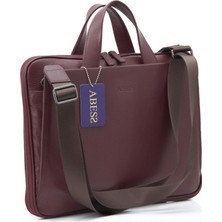 ABESS Premium Hakiki Deri Evrak Çantası - Lüks Gerçek Deri Laptop Çantası - Unisex İnce Tasarım 15.6 İnç Uyumlu (A5276B) | İş & Ofis