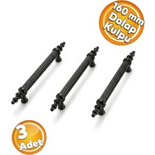 Diko DK160S Siyah Dolap Çekmece Mobilya Kulpu 160 mm (3 Adet)