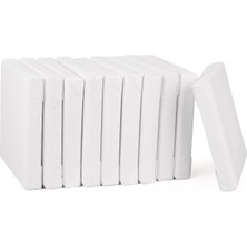 Ewtshop® Gerdirmeli Çerçeveli Mini Tuvaller, %100 Pamuk, 10 Adet, 10 x 10 Cm, Kanvas, Sanat Tuvali, Tuval Pano, Beyaz