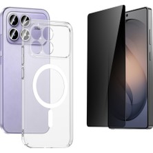 Tekno Grup Xiaomi Poco F8 Pro Mika Kamera Korumalı M-Safe Şarj Özellikli Şeffaf Sert Pc London Kapak + Hayalet Ekran Koruyucu