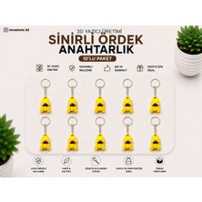 Reva Store Revastore.3d Sinirli Ördek Figürlü 3D Baskı Anahtarlık 10'lu Paket – Dekoratif Anahtarlık, Hediyelik Anahtarlık