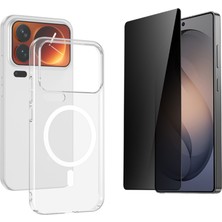 Tekno Grup Xiaomi 17 Pro Max Mika Kamera Korumalı M-Safe Şarj Özellikli Şeffaf Sert Pc London Kapak + Hayalet Ekran Koruyucu