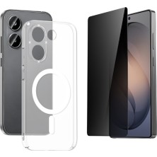 Tekno Grup Xiaomi Poco X8 Pro Mika Kamera Korumalı M-Safe Şarj Özellikli Şeffaf Sert Pc London Kapak + Hayalet Ekran Koruyucu