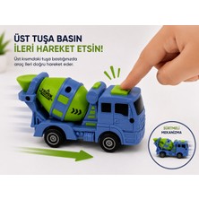 Egemen Sürtmeli Oyuncak Beton Mikseri Kamyonu Üst Tuşlu Ileri Giden Iş Makinesi 10 cm 3+ Yaş