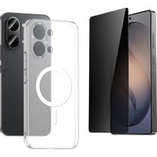Tekno Grup Xiaomi Poco X8 Pro Max Mika Kamera Korumalı M-Safe Şarj Özellikli Şeffaf Sert Pc London Kapak + Hayalet Ekran Koruyucu