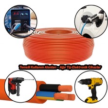 Badem10 (50 Metre) %100 Bakır Çok Telli 3x2.5 mm Elektrik Kablosu Turuncu Elektrikli Araç Şarj Uygun Uyumlu