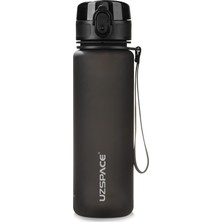 Uzspace Spor Içecek Şişesi 500 ML/800 Ml/1 L, Sızdırmaz, Tritan Nane Bisfenol A Içermez, Bisiklet, Fitness, Dış Mekan Için Su Şişesi, Classic Black, 500ML