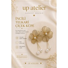 Up Atelier Modern Incili Telkari Tasarım Küpe 5cm