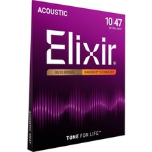 Elixir 010-047 Nanoweb Bronz Akustik Gitar Teli (11002)