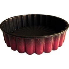 Kitchendore Turta ve Tart Kek Kalıbı Cherry Red Kalın Döküm Üç Katmanlı Kaplama 525 Gram